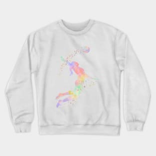 Girl Volleyball Watercolor Sports Gifts Crewneck Sweatshirt